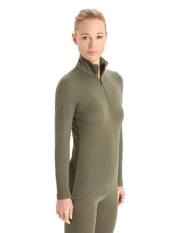 Base Layers Icebreaker Merino 175 Everyday Long Sleeve Half Zip Thermal Top Damskie Oliwkowe | PL 1085VRWD